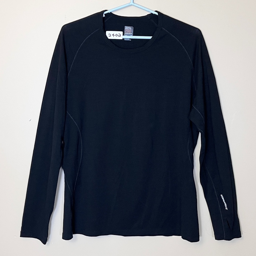 Icebreaker GT 200 Wool Technical Base Layer Shirt - Men's Size XXL - Black